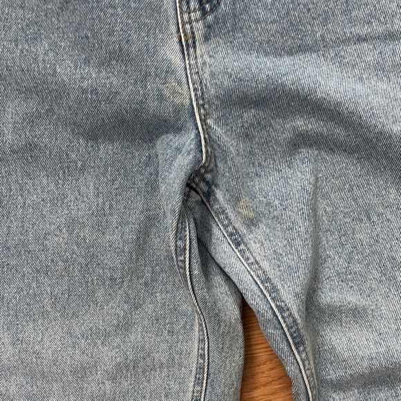 Elastic Waist Mom Jeans High Rise Denim Pants Light Wash - Picture 6 of 10